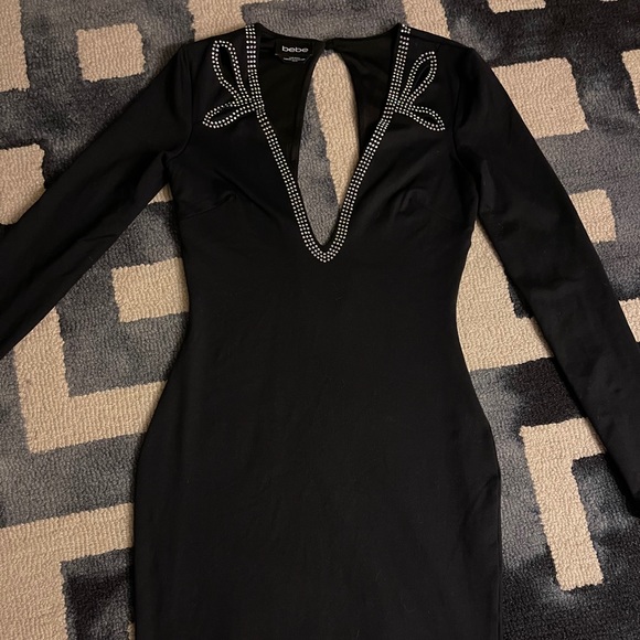 Bebe Deep V Jeweled Dress - Picture 2 of 5